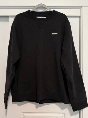 Coach Men's Black Crewneck Sweatshirt with Small Logo - Size XL